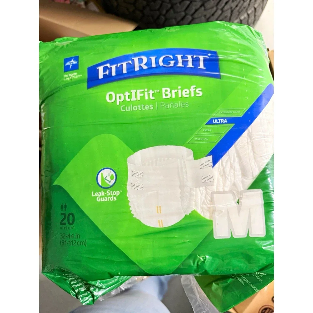 FitRight OptiFit Incontinence Briefs Leak-Stop Guards Ultra Absorbency M 20ct